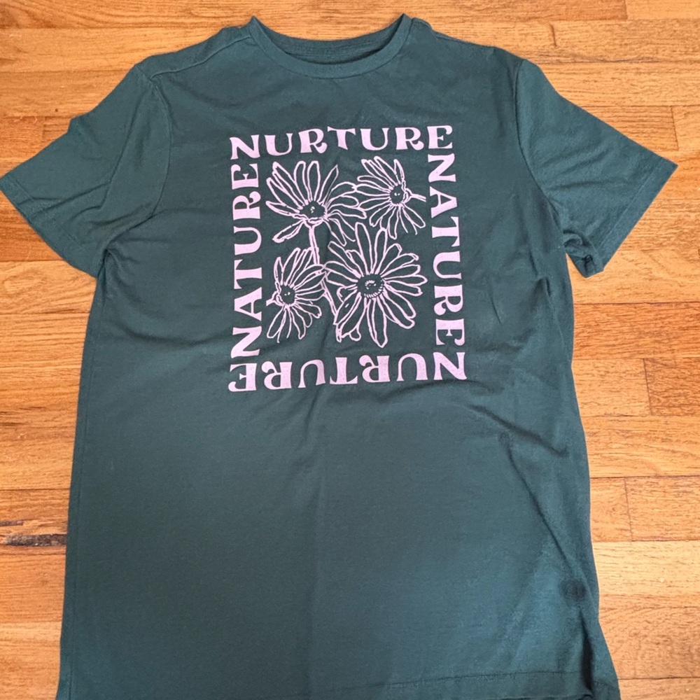 Target Green Short Sleeve Tee with Graphic Design